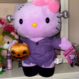 Hello Kitty Purple Halloween Plush with Pumpkin Greeter